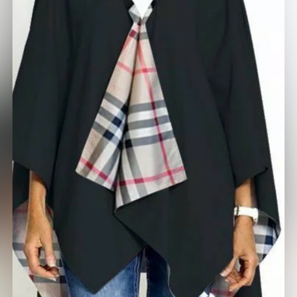 Rainrap Nova Check Hooded Poncho OS